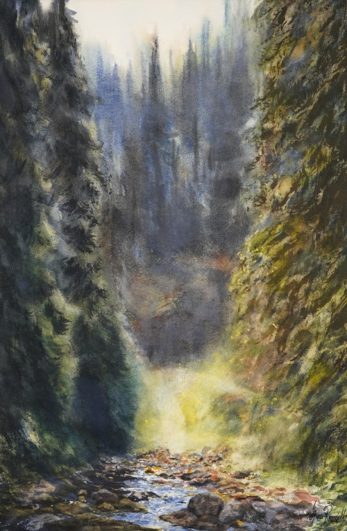 The light in the hidden Valley - original Painting by Anita Rosvall